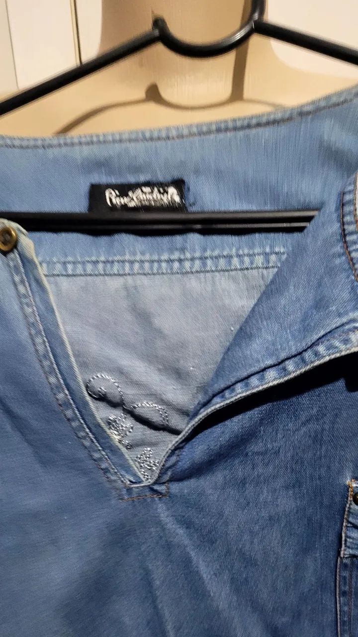 Blusa  jeans Pierre cardin vintage g - Foto 2