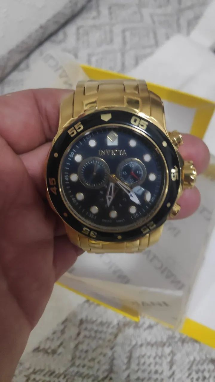 Relógio Invicta ProDrive Fundo dourado novo  - Foto 5