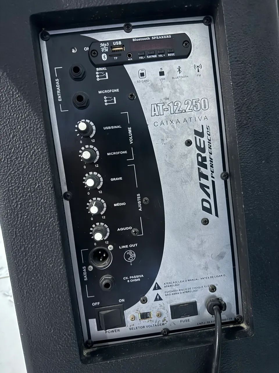 Caixa De Som Ativa + Passiva DATREL 12p 250w - Com Bluetooth  - Foto 5