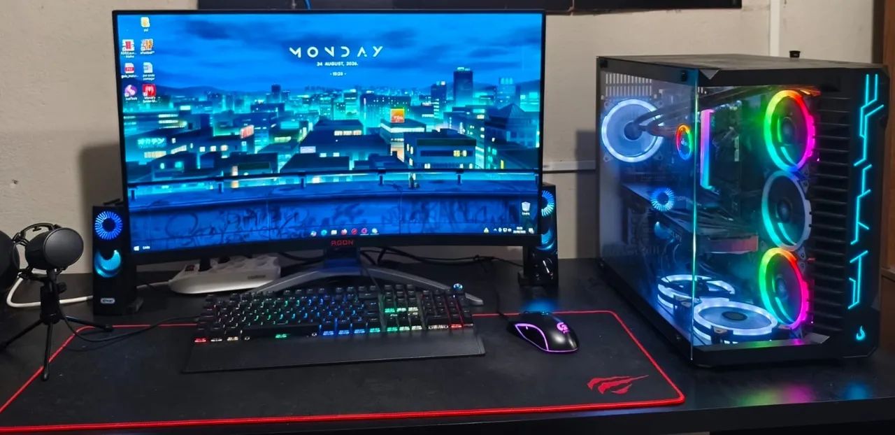 PC gamer AMD Ryzen 7 RTX 3060 NVIDIA (12GB) 32 GB RAM (3.600 HZ) 1 TB SSD MNVE 1 TB HD 