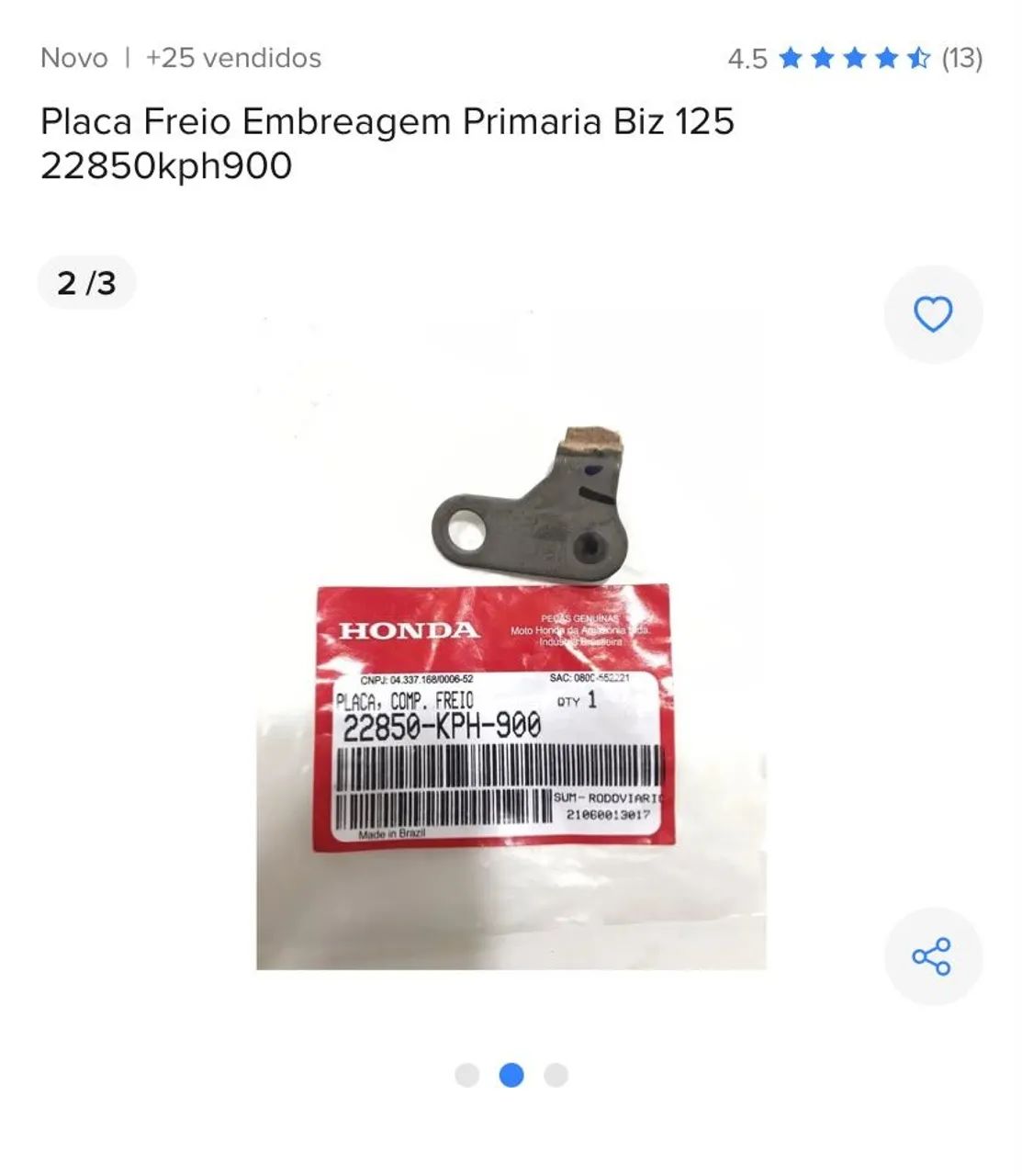 Placa freio embreagem primária  - Foto 4
