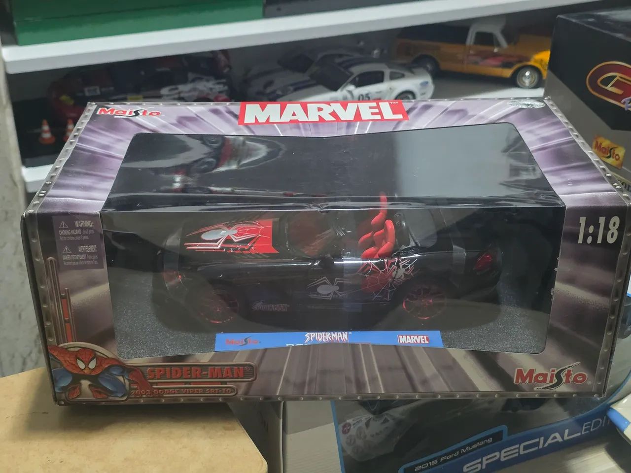 Miniatura 1:18 dodge viper raríssimo spiderman original 