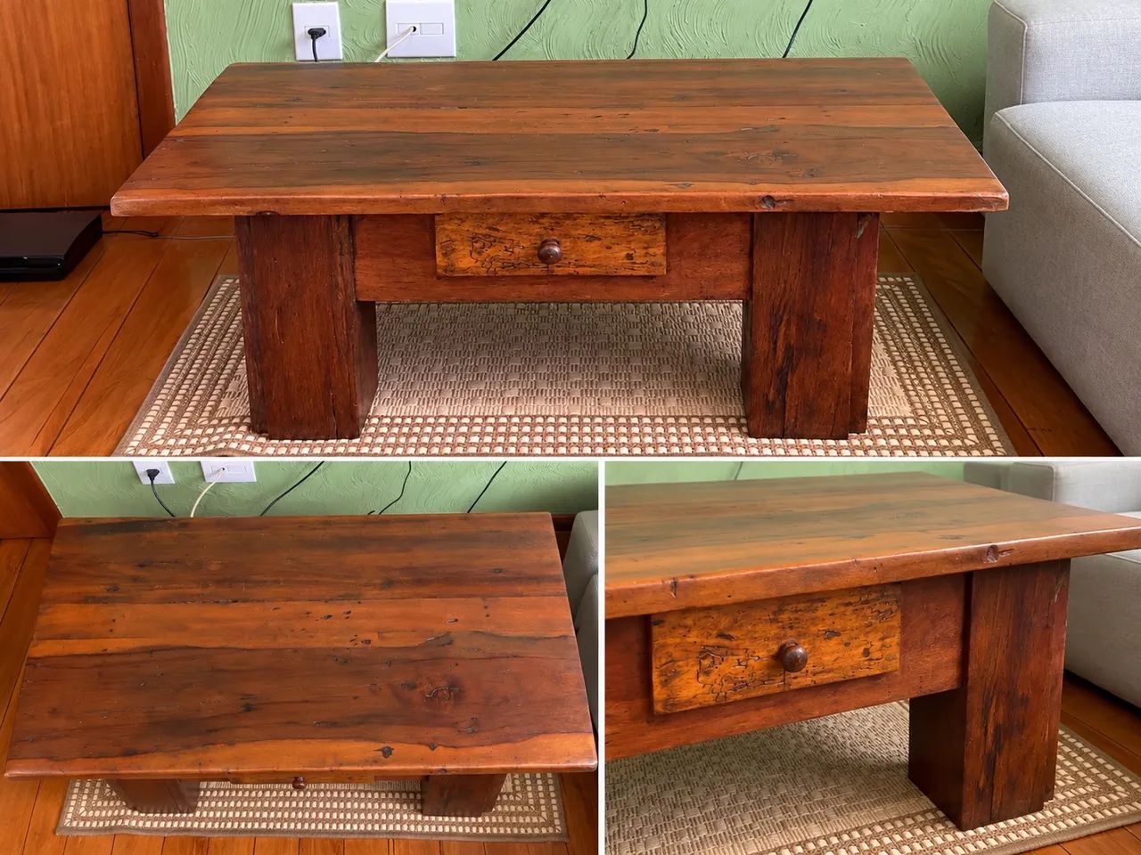 Mesa de madeira rústica 
