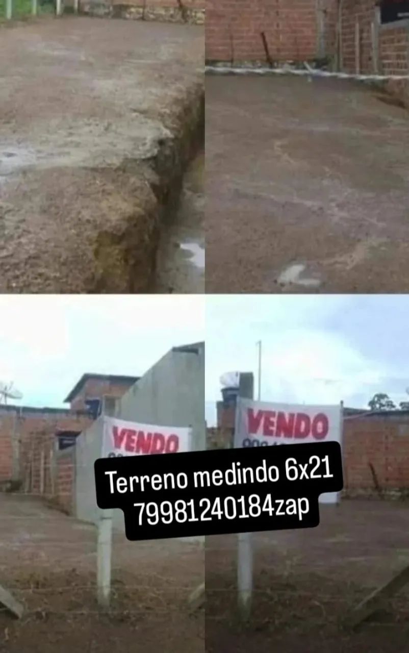 Terreno medindo 6x21 