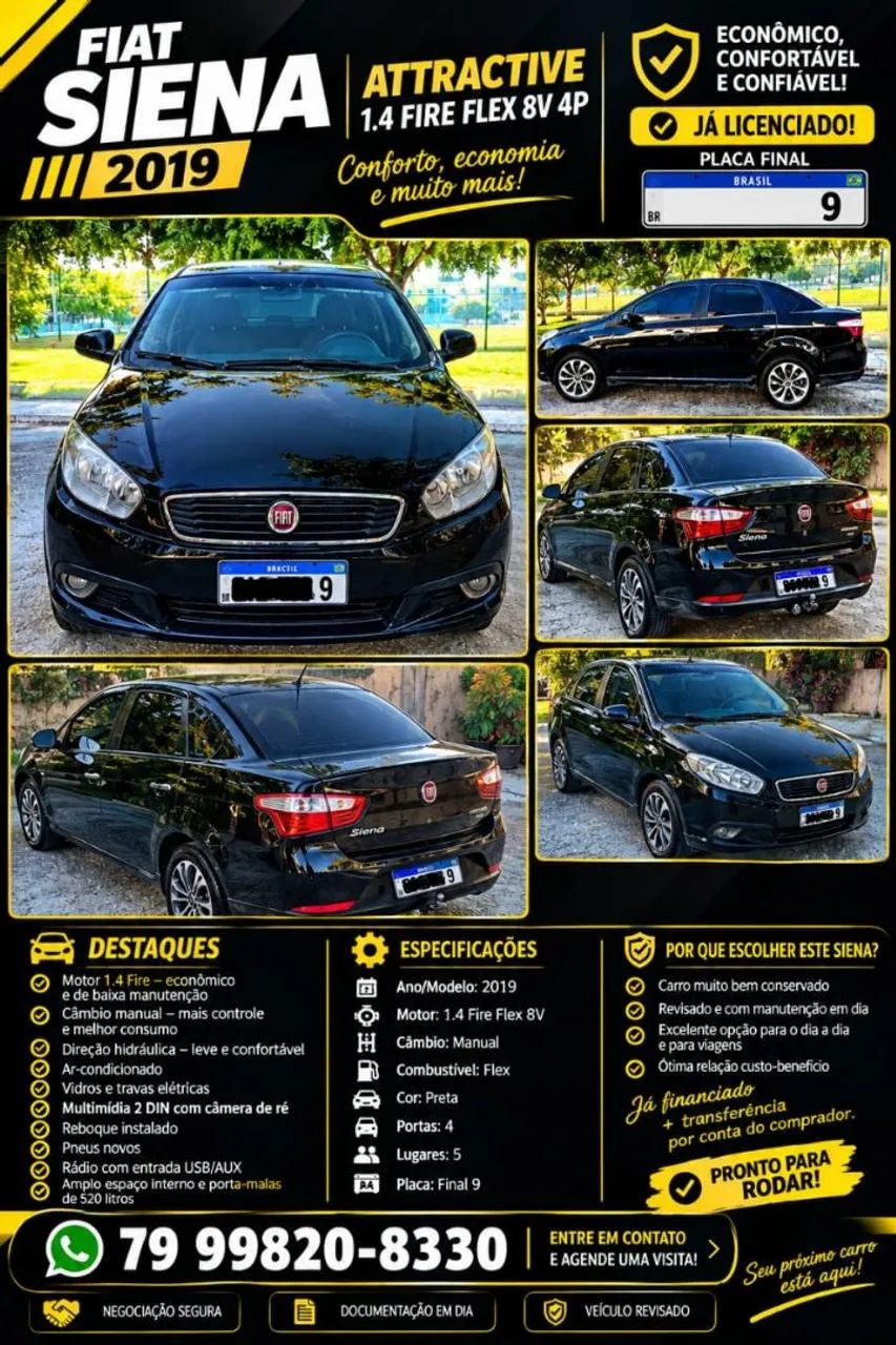 Fiat Siena Siena ATTRACTIVE 1.4 Fire Flex 8V 4p 2019