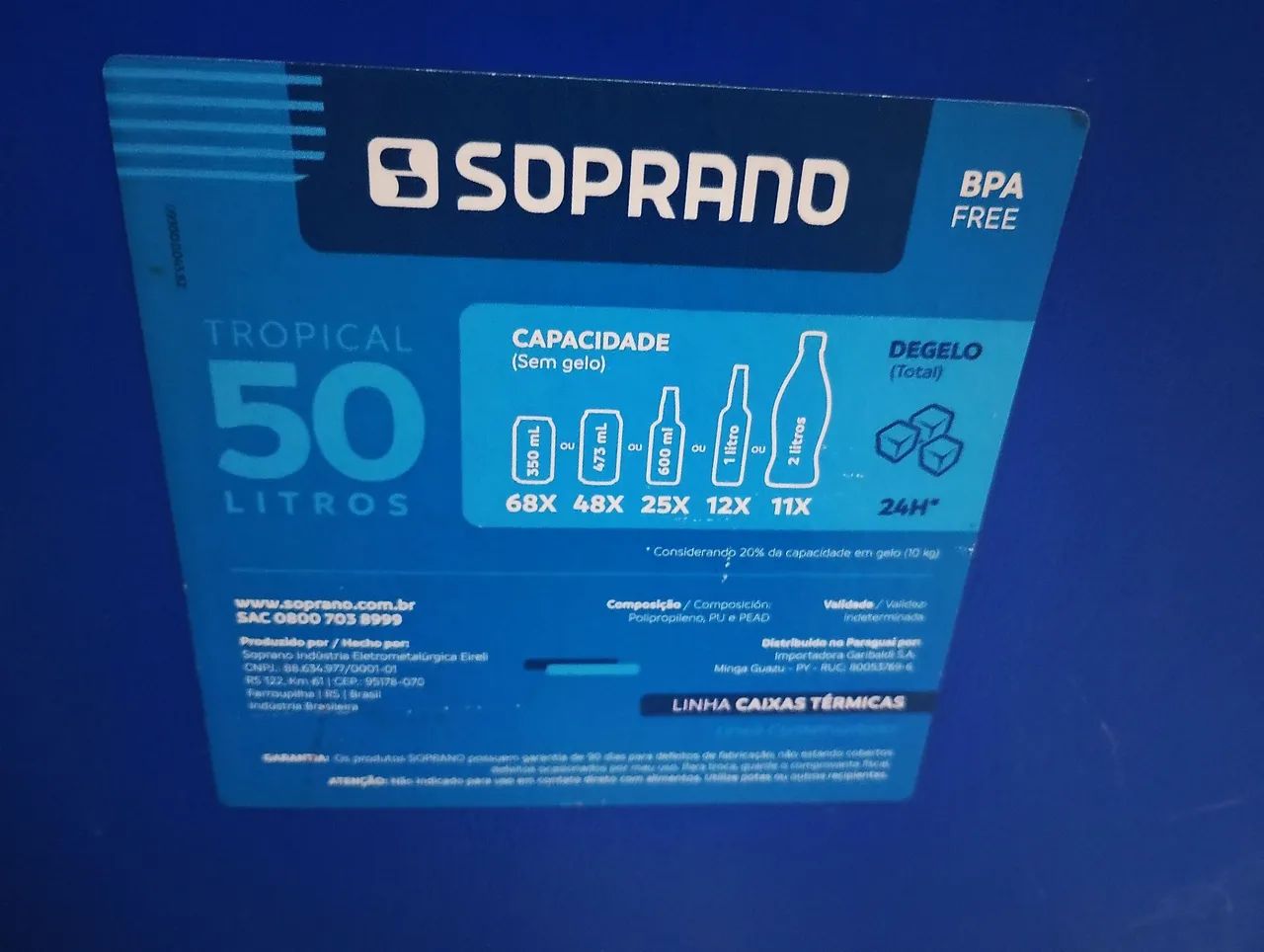 Vendo guarda sol no estado grande 2,40 cm e cooler 50 litros - Foto 2