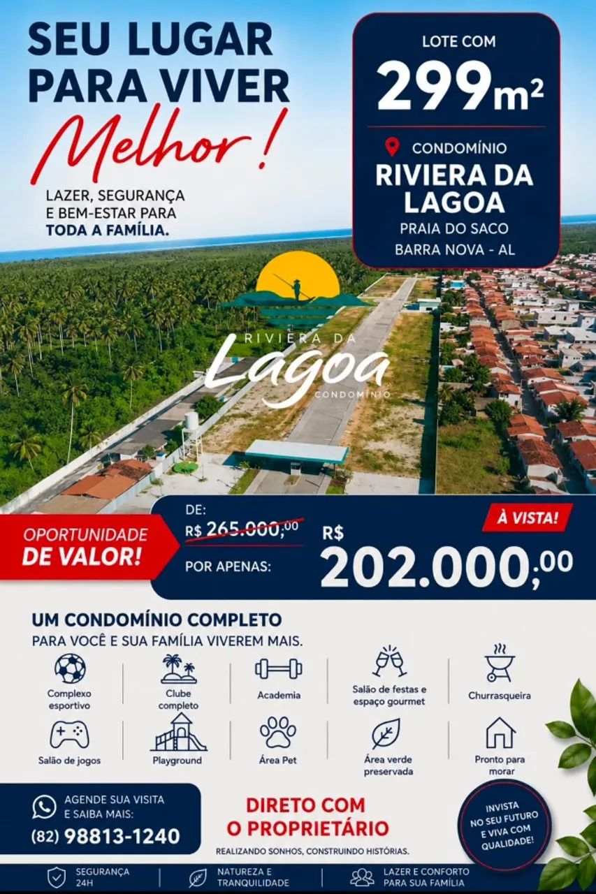 Lote Condomínio Riviera da Lagoa 11 x 27  - Foto 2