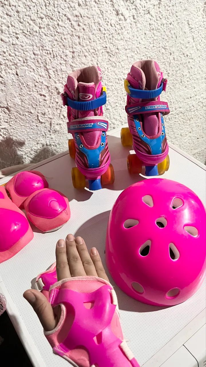 Patins Roller 4 rodas + kit de proteção  - Foto 2