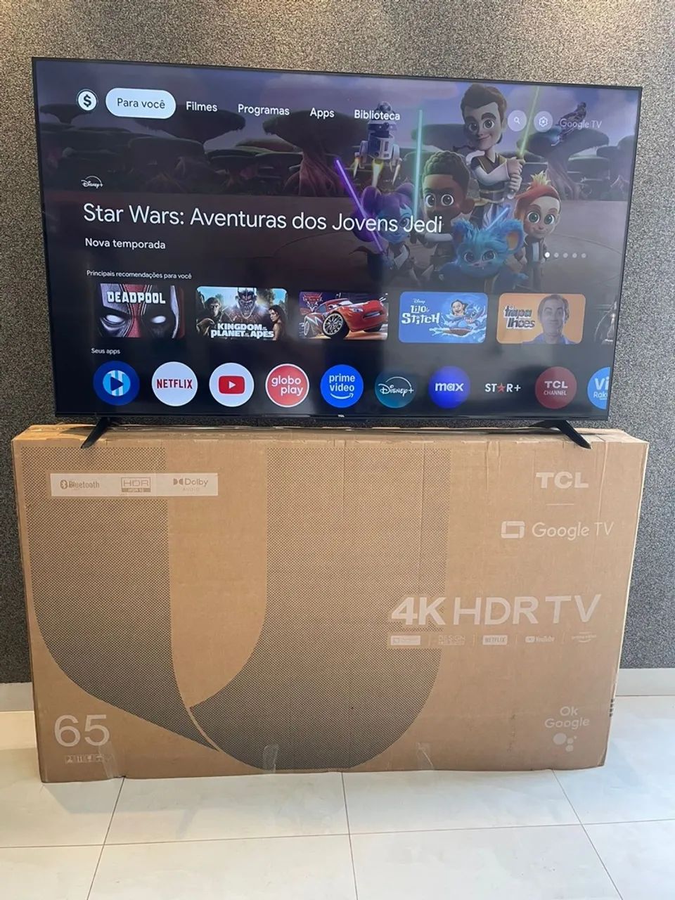 TV SMART 65 4K UHD Google TV ( Pego TV menor )