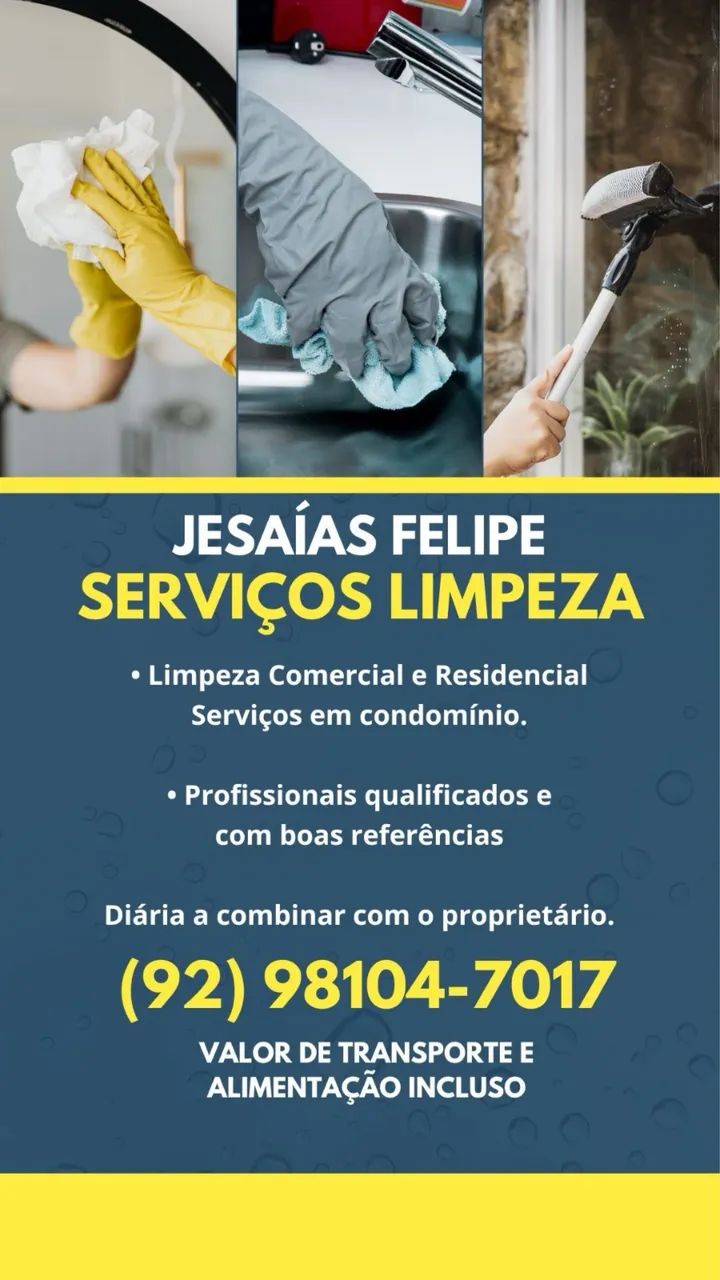 Diarista: Limpeza e higienização 