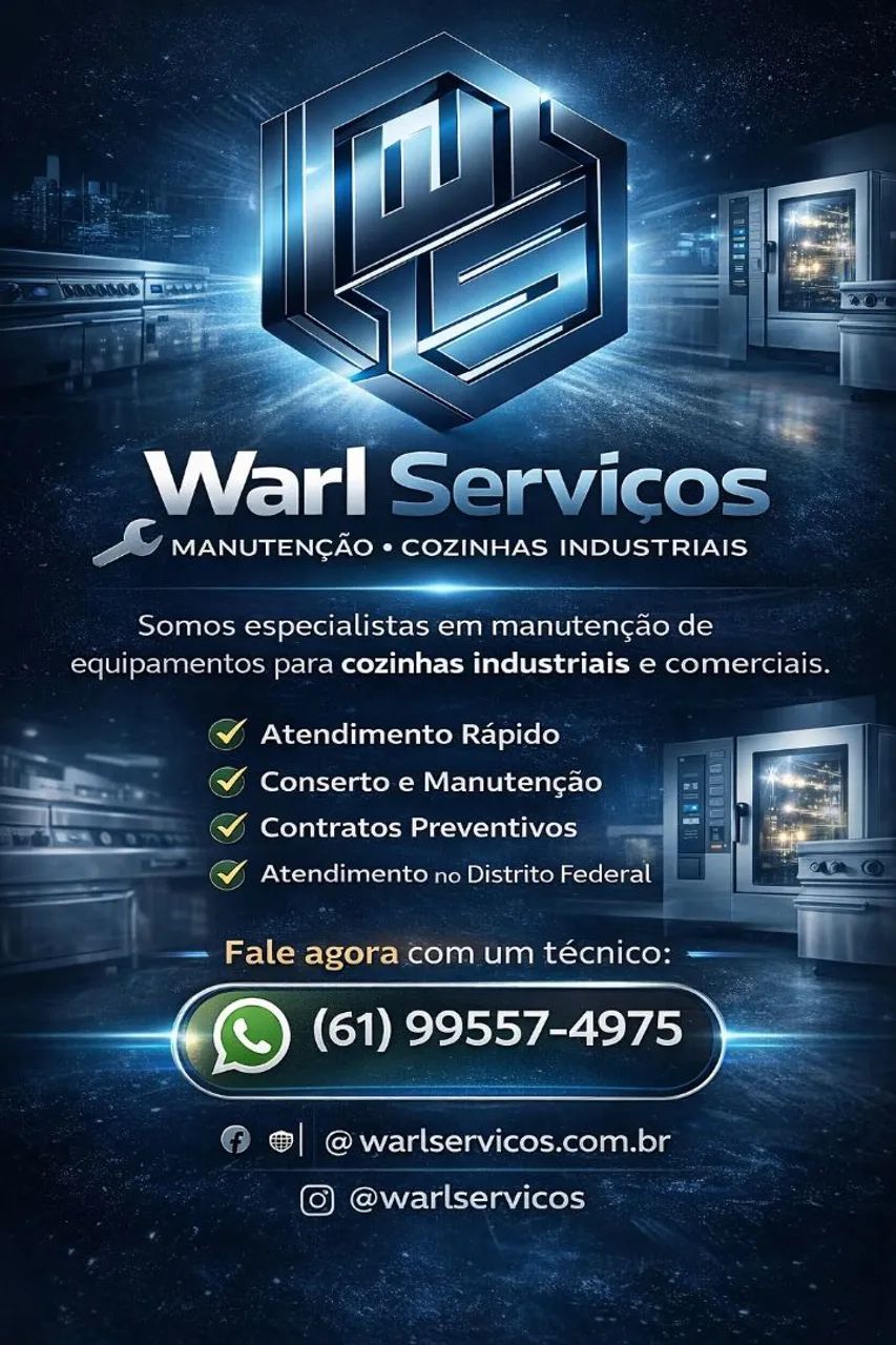 MANUTENÇÃO DE EQUIPAMENTO PARA COZINHA COMERCIAL.