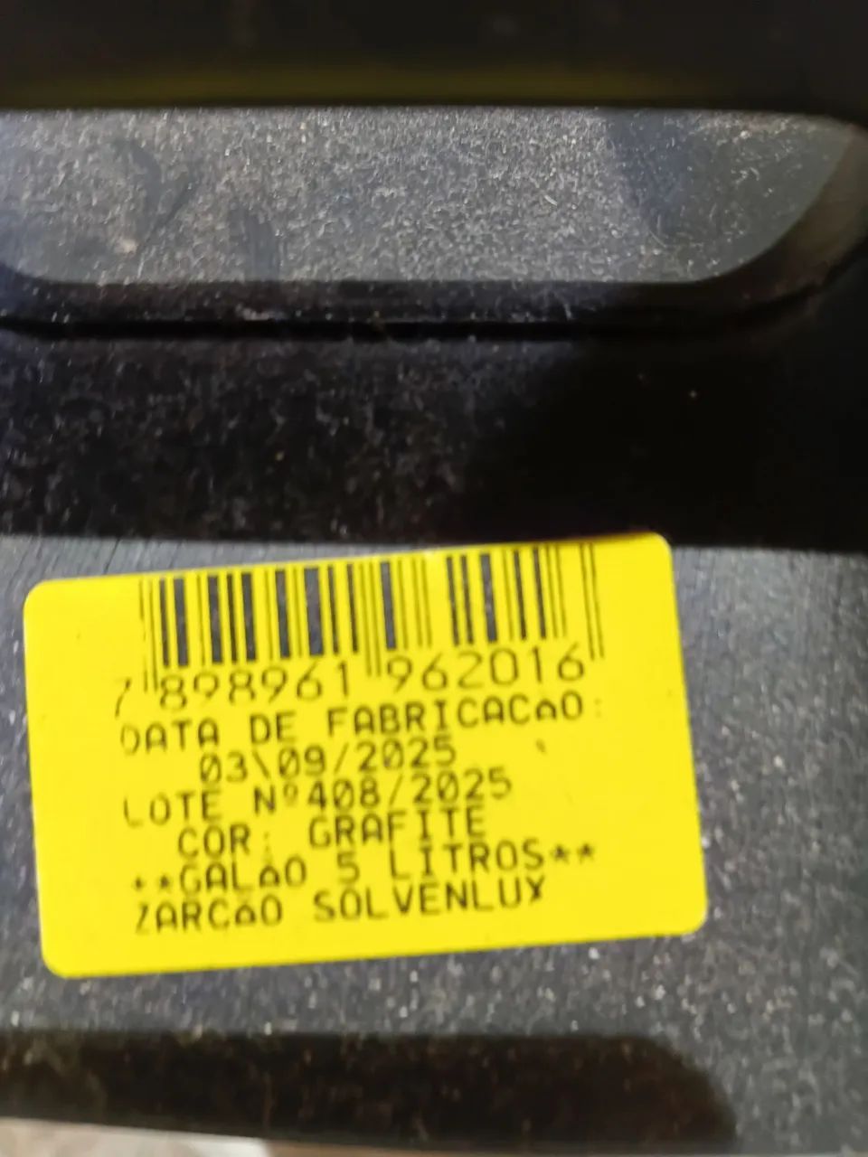 5 litros de zarcao, so tirei 250 ml