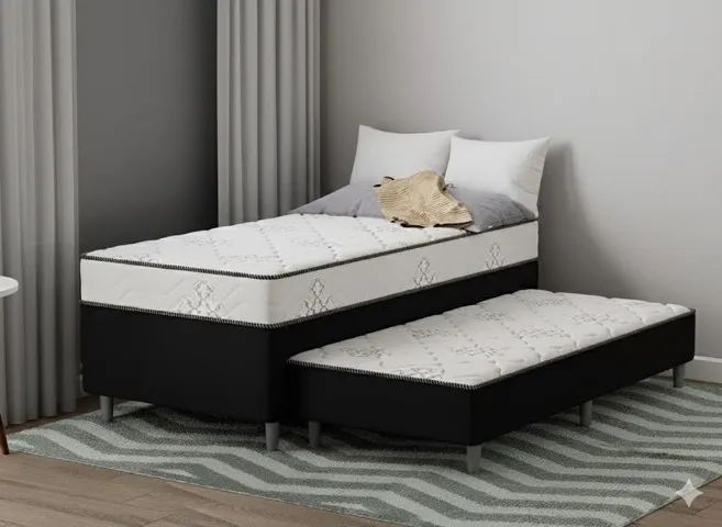 Cama Box Solteiro com Auxiliar