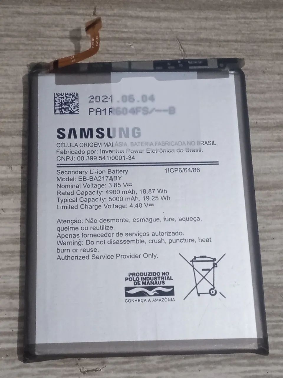 Bateria celular Samsung Galaxy A12 e A21s original EB-BA217ABY - Foto 2