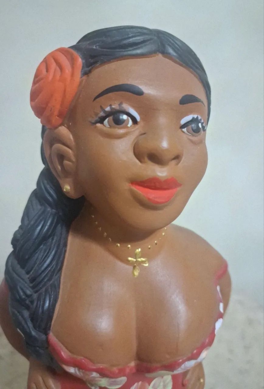 BONECA ANTIGA NAMORADEIRA PINTADA Á MÃO  - Foto 3