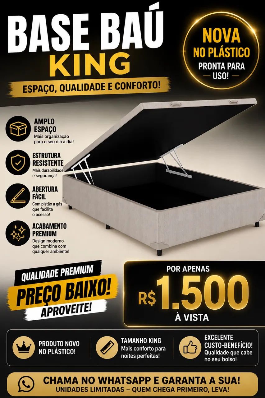 BASE BAÚ KING NOVA NO PLÁSTICO
