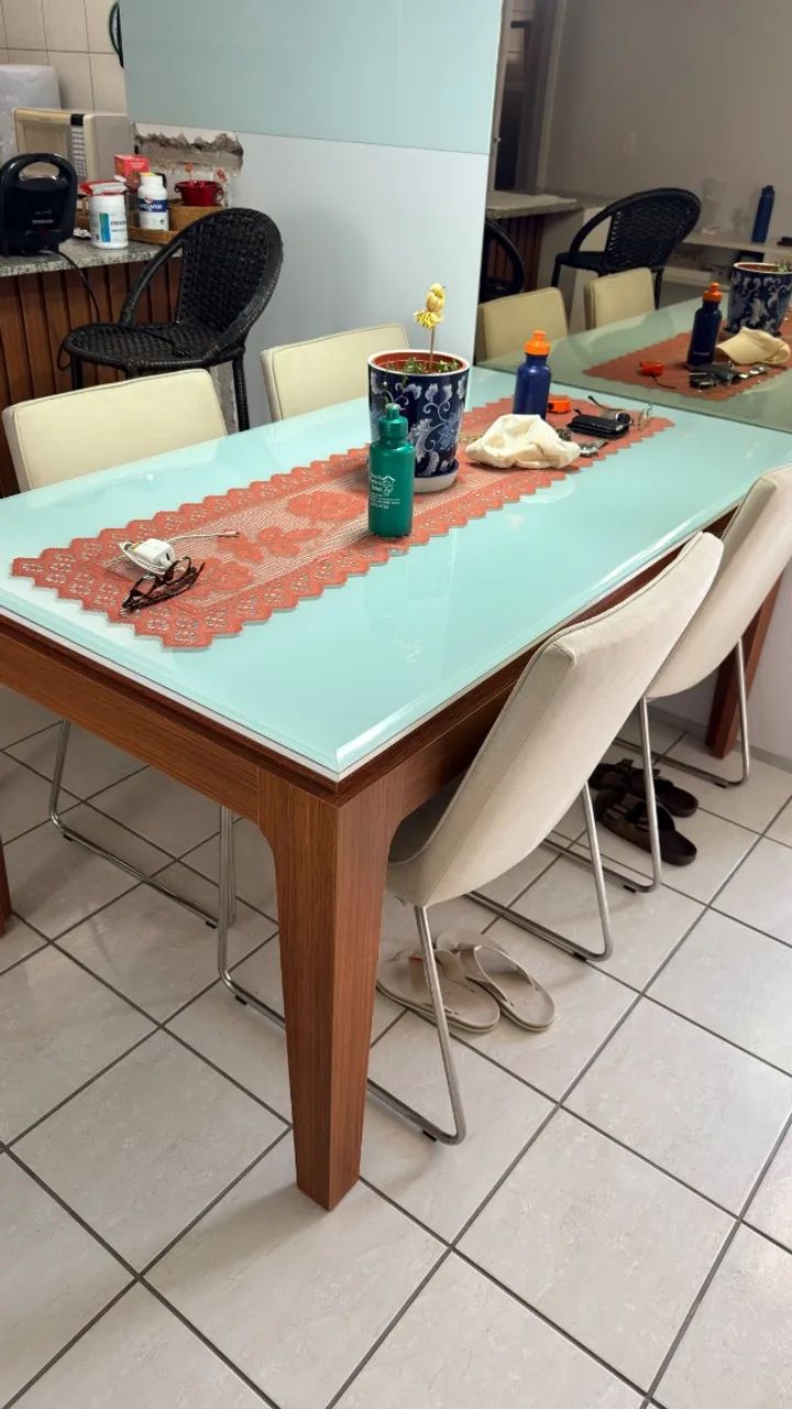 Conjunto de 4 cadeiras em linho bege  - Foto 5