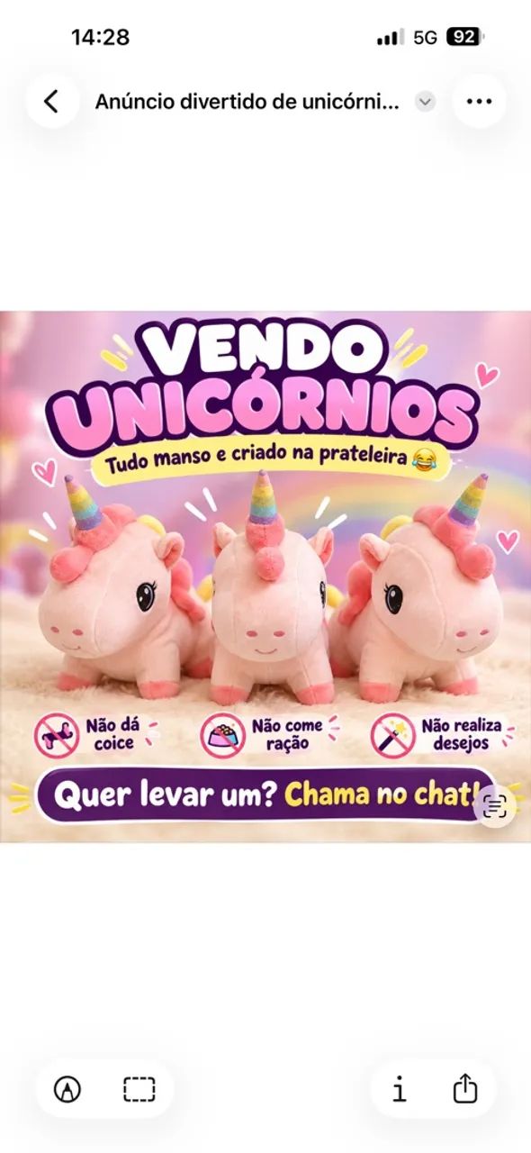 Lote de Unicórnios especiais - Reservado 