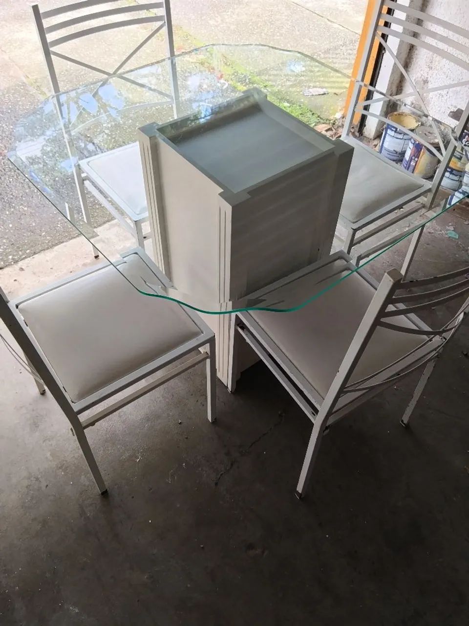 Mesa vidro 4 cadeiras  - Foto 2