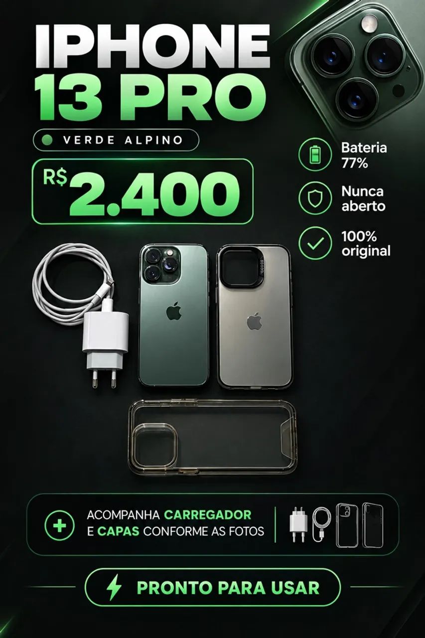 Iphone 13 Pro Verde Alpino TODO ORIGINAL
