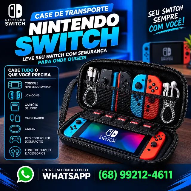 Case de Transporte para Nintendo Switch V1 e V2