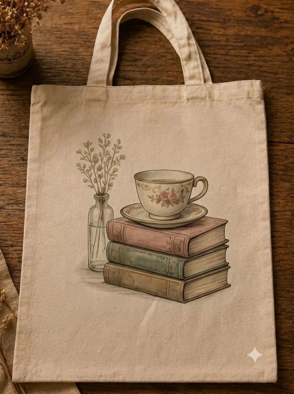 Ecobag de algodão cru com estampa vintage  - Foto 4