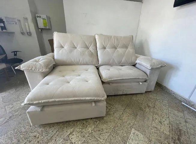 Sofá Retrátil Reclinável Florença 2,90 Bege
