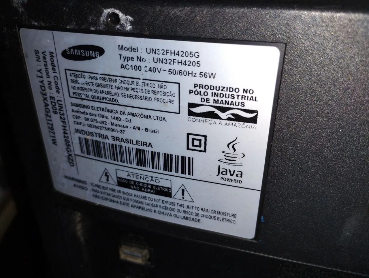 TV LED Samsung 32 Polegadas Modelo UN32FH4205G defeito tela trincada ligando  - Foto 2