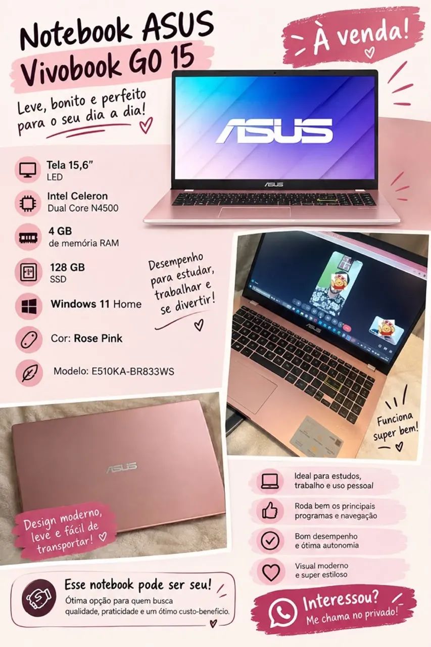 Notebook Asus Rosa