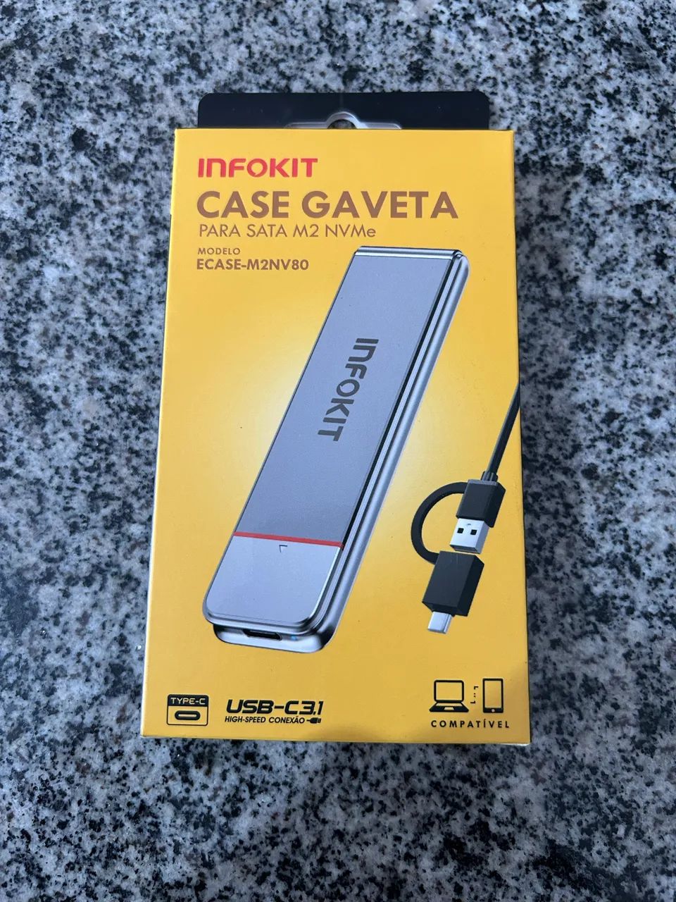 CASE PARA SSD NVME INFOKIT USB-C 3.1