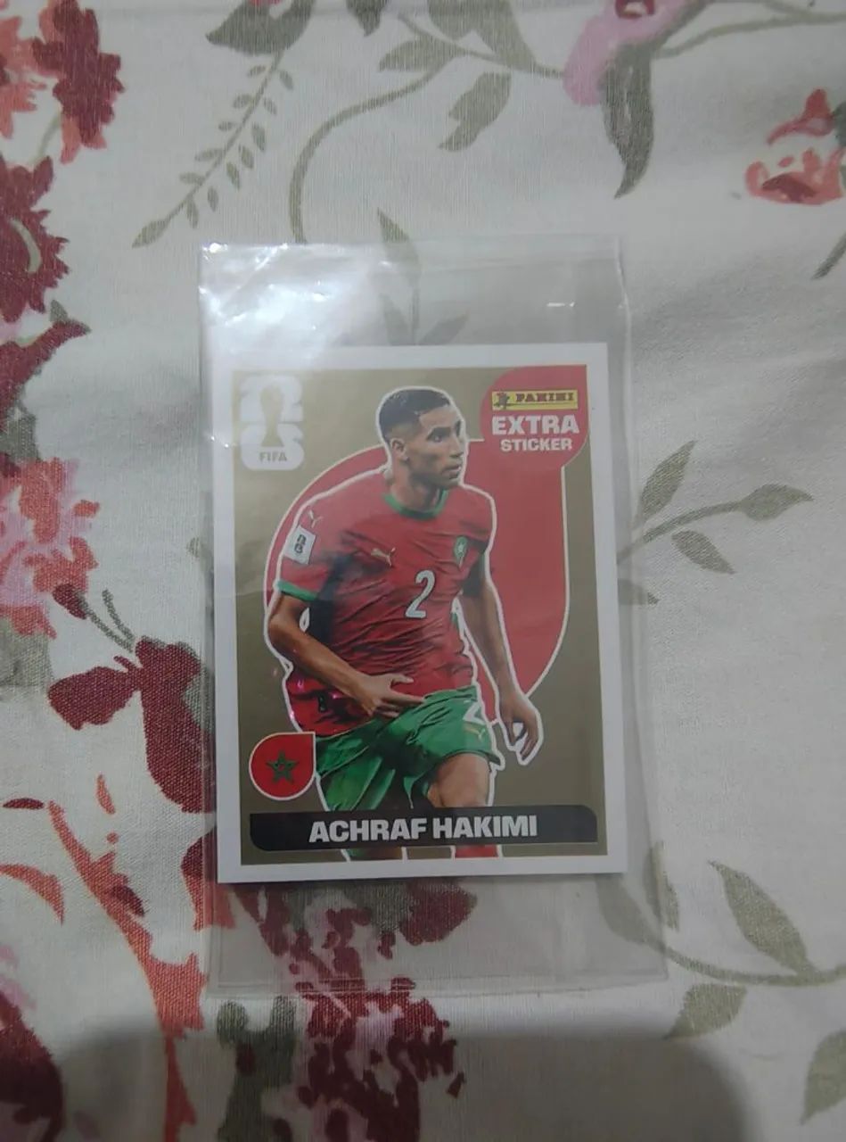 3 Figurinhas extras da copa 2026, Hakimi de ouro, Messi roxa e Mbappe prata - Foto 3