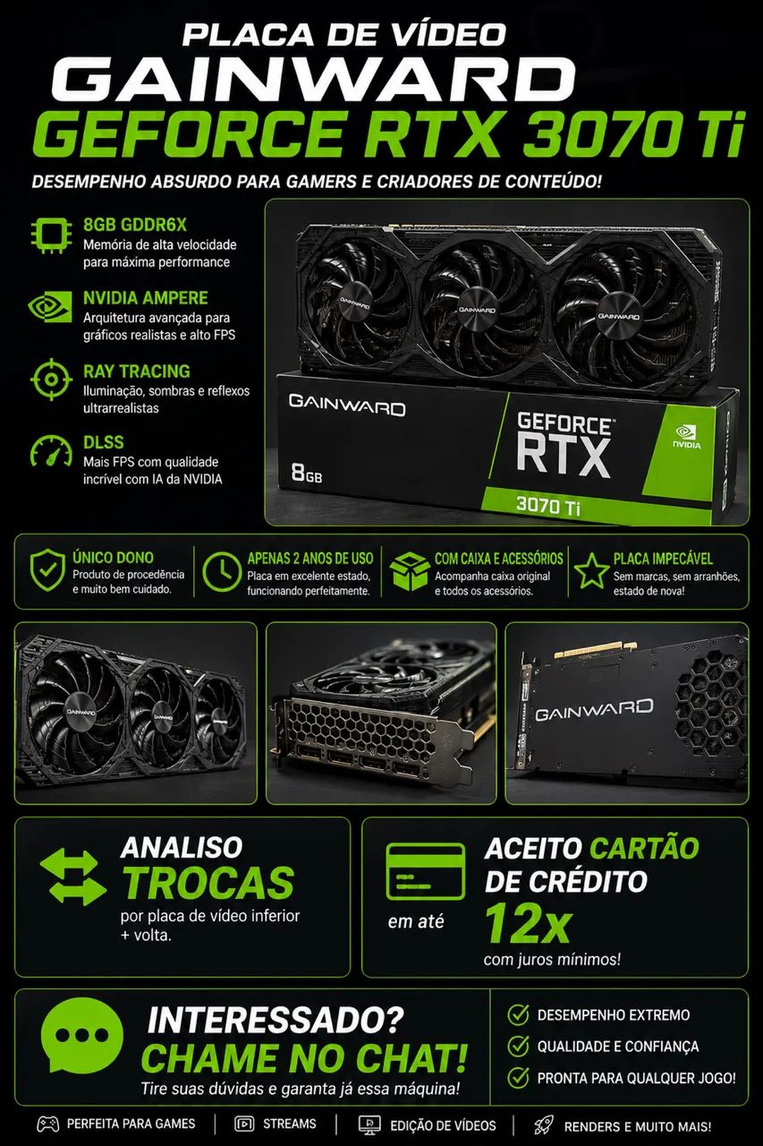 Placa de vídeo GeForce RTX 3070Ti ZERA  - Foto 5