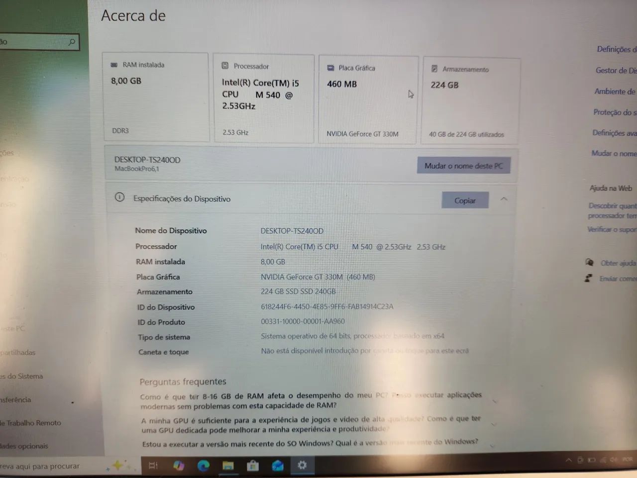 Macbook pro 17 polegadas i5 8gb ssd250 - Foto 2