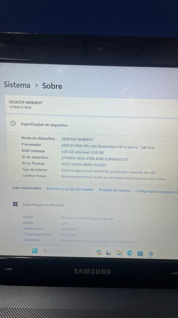 Notebook Samsung AMD Windows 11 - Foto 3