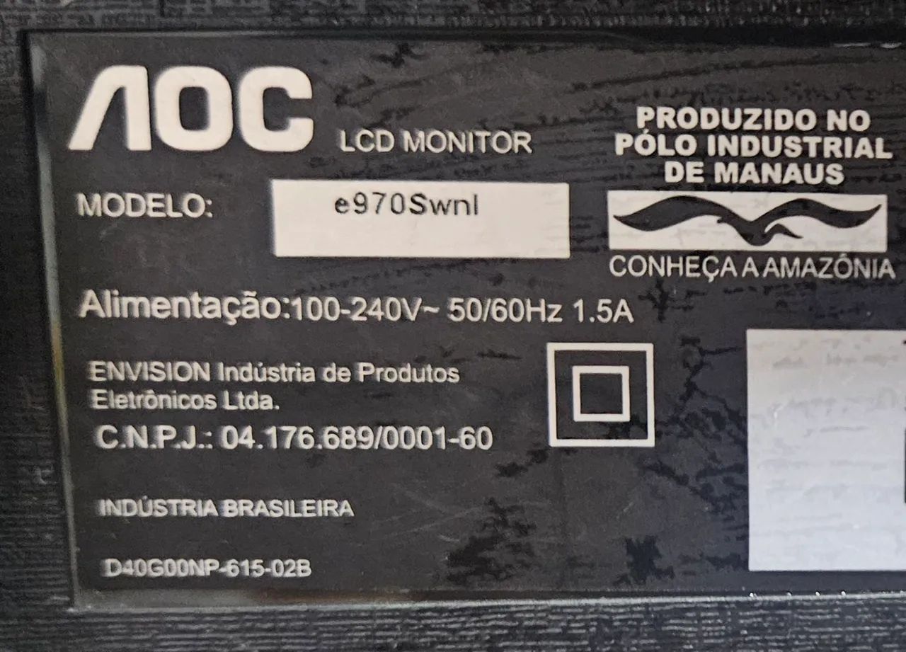 Monitor Aoc E970swnl 18,5 Hd Widescreen Pixel Tela (Usado) - Foto 5