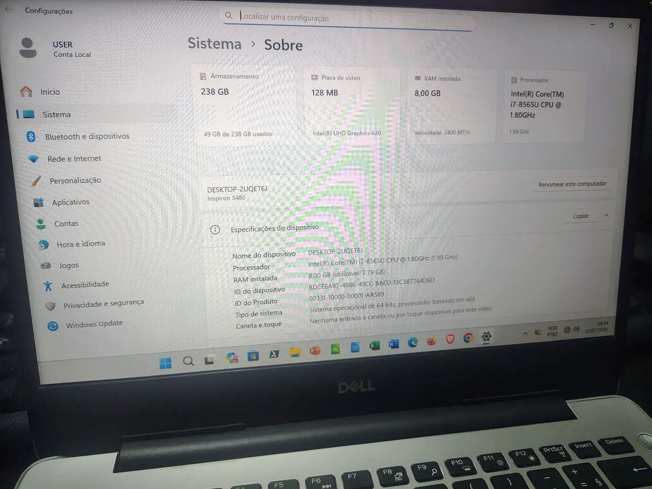 Notebook Dell i7 - 8°  - Foto 5