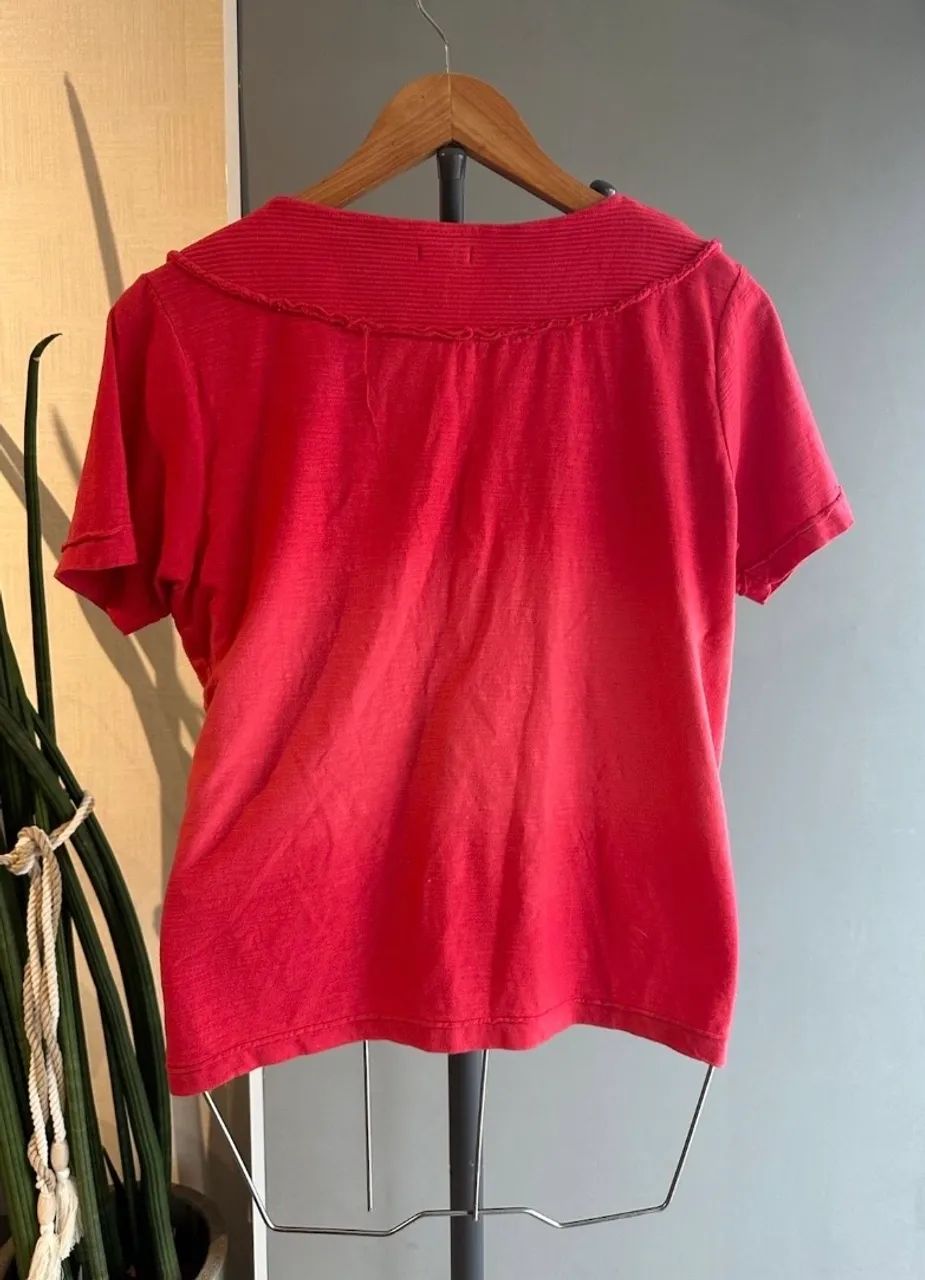 blusa sidewalk decote em v, cor melancia, tam M - Foto 3