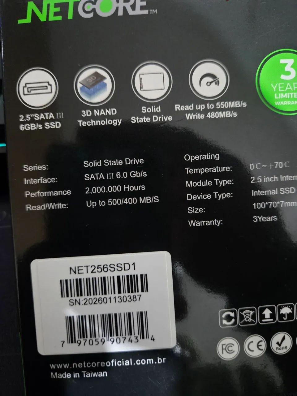 SSD Sata Netcore 256GB - Foto 2
