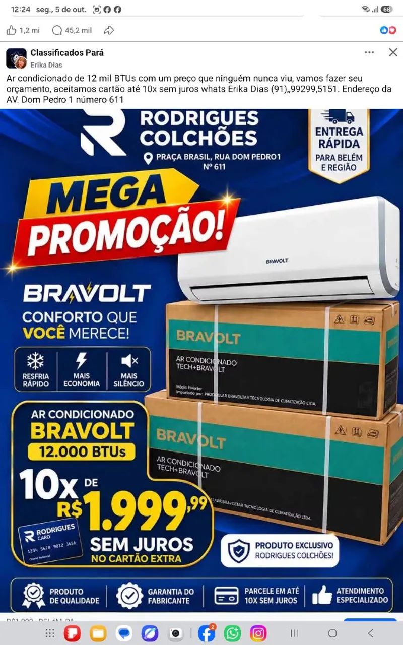 Ar condicionado  novo 