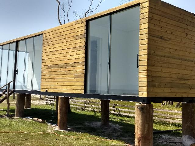 Casa container 30m2 com um quarto revestida em madeira em Chapeco - Foto 5