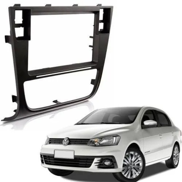 Moldura Painel 155 Dvd 2 Din Volkswagen Gol G6 - Preto - Foto 2