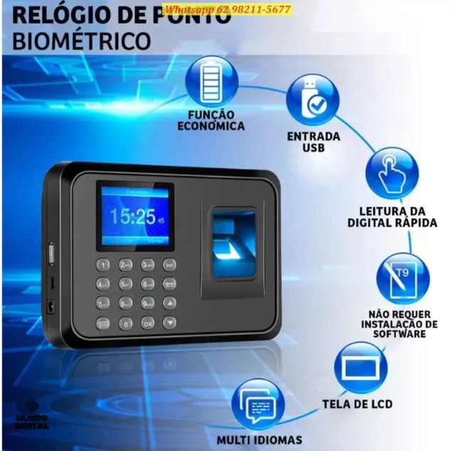 Relógio De Ponto Biométrico Eletrônico Digital Para Empresa - Outros itens  para comércio e escritório - Setor Garavelo, Aparecida de Goiânia  1162662691