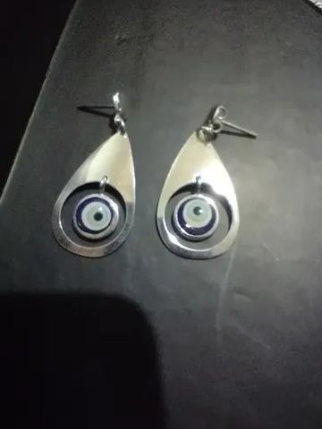 Brinco prata Olho grego jóia prata 925 - Foto 3