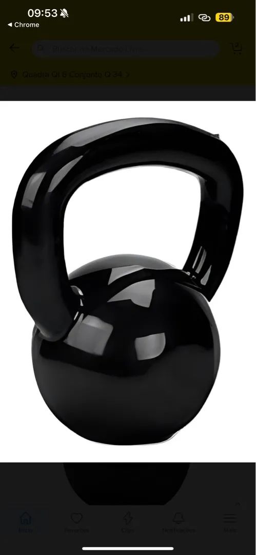 Kettlebell Emborrachado 24kg Academia Musculação Treino