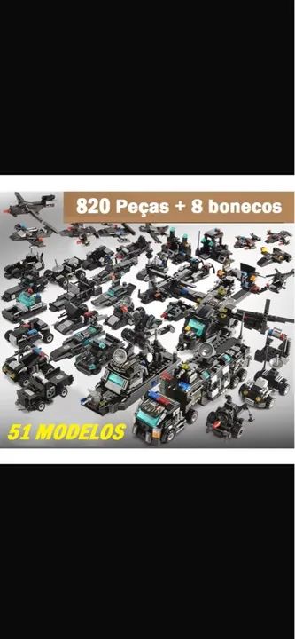 Blocos de montar policial SWAT - 820 Peças + 8 Boneco - Foto 4