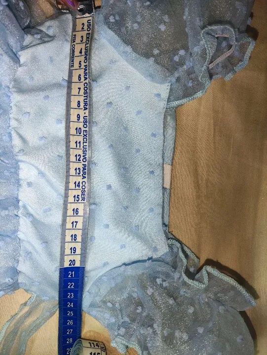 Romper/body com saia e faixa azul claro 3-6 meses - Foto 5