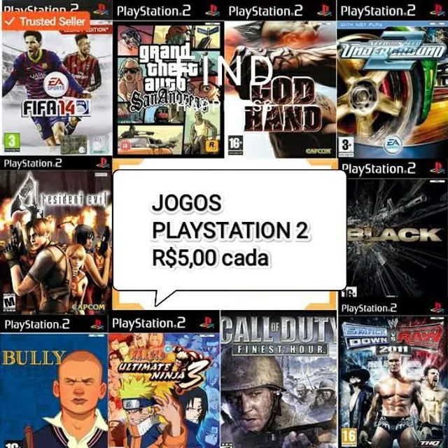Jogos de Playstation 2 Wii e PS1