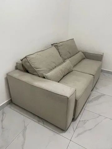 Sofá Retrátil 2 Lugares Cinza - Foto 2