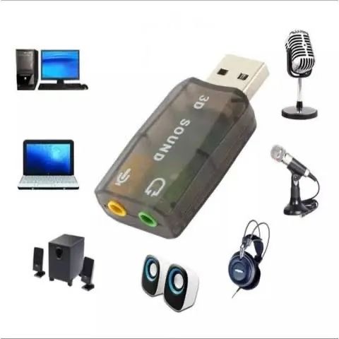 Placa de Audio Usb 5.1 Fone e Microfone - Foto 2