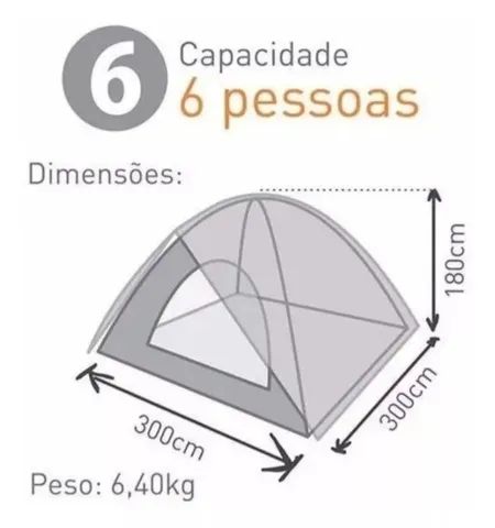 Barraca de camping guepardo  Vênus 6 pessoas - Foto 5